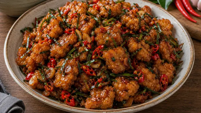 Resep Tempe Cubit Crispy Versi Pedas Manis Kecap (AI Generated)