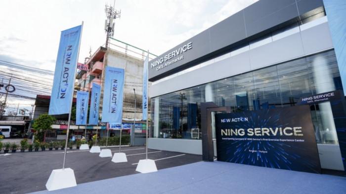 PERBAIKAN BATERAI EV- Gerai Ning Service CATL yang melayani perbaikan baterai mobil listrik di Kota Bangkok, Thailand.