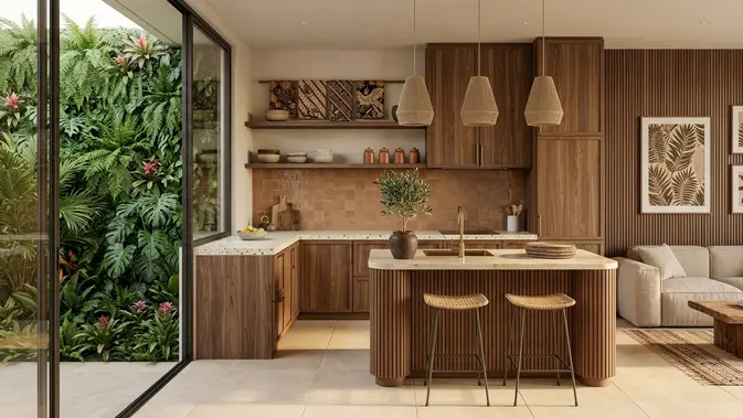 Desain Dapur Minimalis Tanpa Sekat (AI Generated)