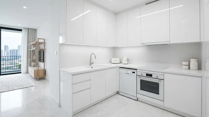 Desain Dapur Minimalis Tanpa Sekat (AI Generated)