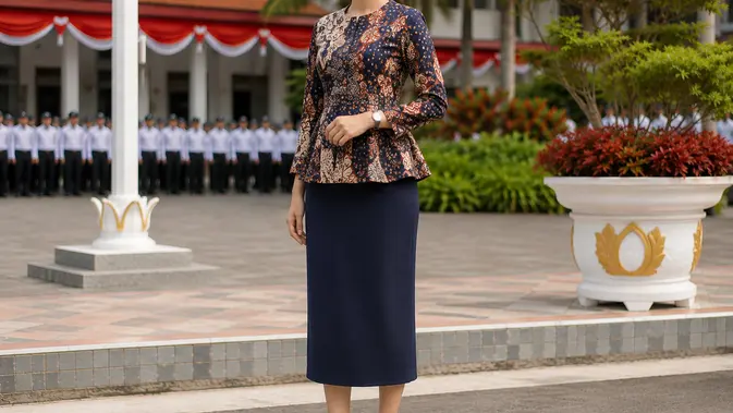 Padu Padan Batik dan Rok untuk Upacara Hari Kemerdekaan 17 Agustus 1945 HUT RI Ke-81 (AI Generated)