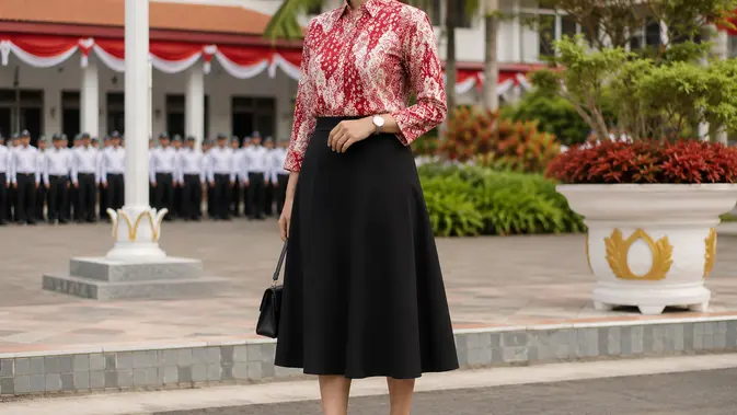 Padu Padan Batik dan Rok untuk Upacara Hari Kemerdekaan 17 Agustus 1945 HUT RI Ke-81 (AI Generated)