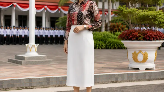Padu Padan Batik dan Rok untuk Upacara Hari Kemerdekaan 17 Agustus 1945 HUT RI Ke-81 (AI Generated)