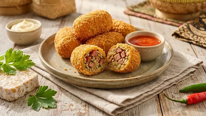 cara membuat kroket tempe yang renyah (AI generated)