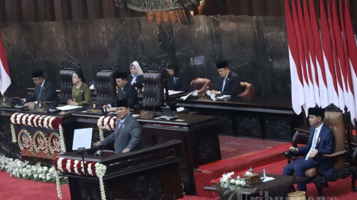 SIDANG TAHUNAN - Presiden Prabowo Subianto menyampaikan pidato kenegaraan saat Sidang Tahunan MPR RI dan Sidang Bersama DPR-DPD RI Tahun 2026 di Gedung Nusantara, Kompleks Parlemen, Jakarta, Jumat (14/8/2026). Presiden Prabowo Subianto selaku Kepala Negara menyampaikan pidato yang memuat laporan kinerja lembaga-lembaga negara selama setahun terakhir dan pidato kenegaraan dalam rangka HIT ke-81 Kemerdekaan RI.