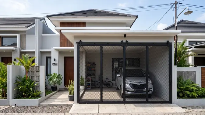 Model Pintu Garasi Minimalis untuk Rumah Kecil (AI Generated)