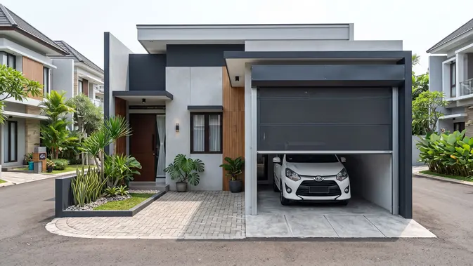 Model Pintu Garasi Minimalis untuk Rumah Kecil (AI Generated)