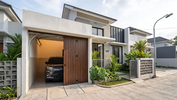 Model Pintu Garasi Minimalis untuk Rumah Kecil (AI Generated)