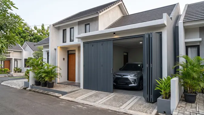 Model Pintu Garasi Minimalis untuk Rumah Kecil (AI Generated)
