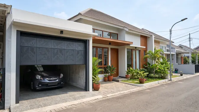 Model Pintu Garasi Minimalis untuk Rumah Kecil (AI Generated)