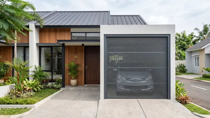 Model Pintu Garasi Minimalis untuk Rumah Kecil (AI Generated)
