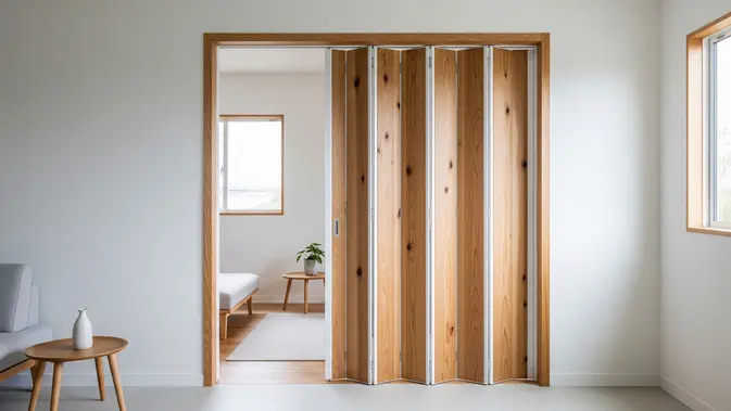 Model Pintu Lipat untuk Ruangan Sempit (AI Generated)