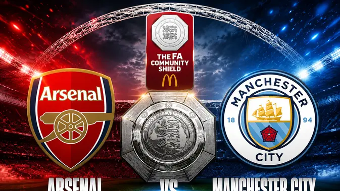Arsenal Vs Manchester City di Community Shield. (Generate AI)
