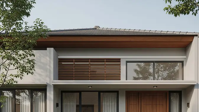 Desain rumah 5x10 2 kamar.  (AI Generated)