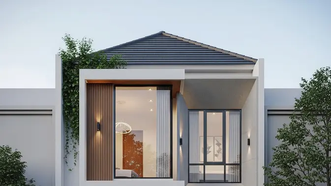 Desain rumah 5x10 2 kamar.  (AI Generated)