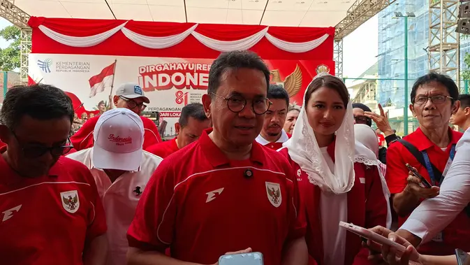 Menteri Perdagangan (Mendag) Budi Santoso di Kantor Kementerian Perdagangan, Jakarta, Senin (17/8/2026). (Liputan6.com/Arief)