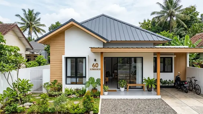 Desain Rumah Type 60 Gaya Scandinavian. (Gambar: AI Generated)