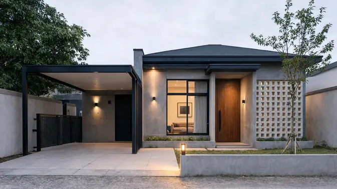 Desain Rumah Type 60 Industrial. (Gambar: AI Generated)