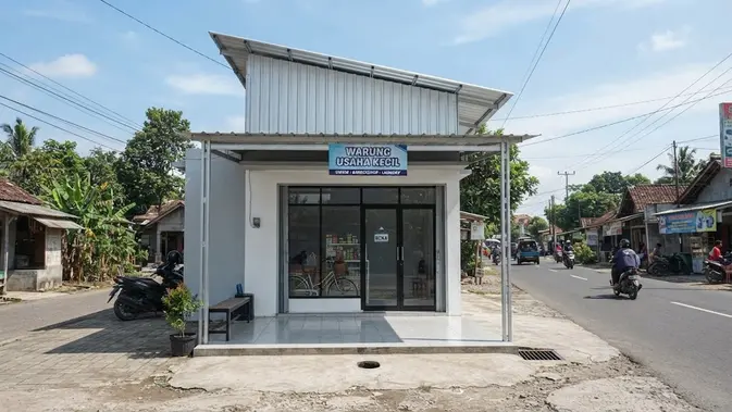 Desain ruko minimalis modern yang fungsional dan hemat biaya untuk usaha model minimalis modern satu lantai Desain ruko minimalis modern yang fungsional dan hemat biaya untuk usaha model minimalis modern satu lantai (AI generated)