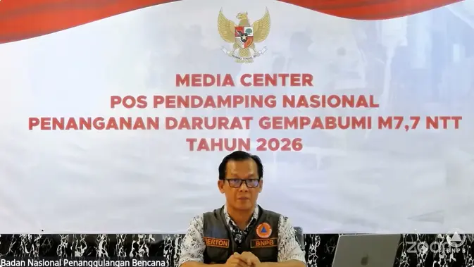 Plt Kepala Pusat Data Informasi dan Komunikasi Kebencanaan BNPB Berton SP Panjaitan. (Foto: Tangkapan layar Youtube BNPB).