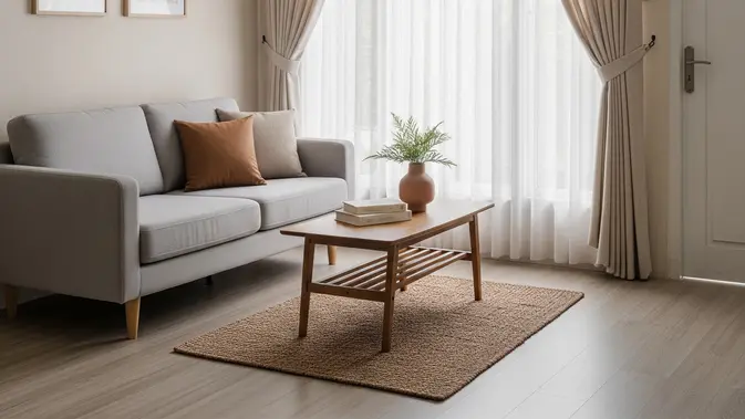 Model Gorden untuk Ruang Tamu Minimalis. (Foto: AI)