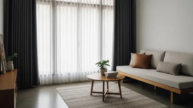 Model Gorden untuk Ruang Tamu Minimalis. (Foto: AI)