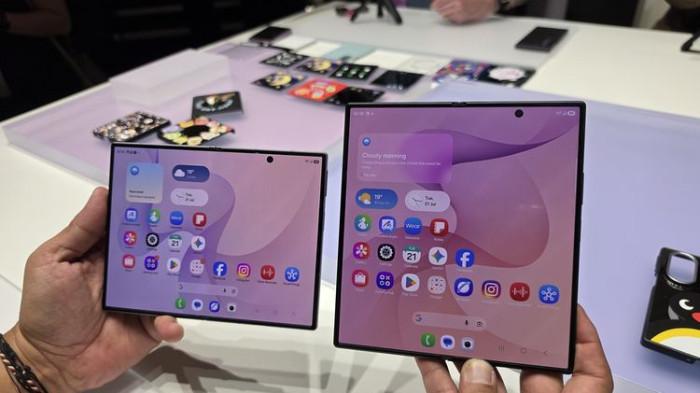 Simak harga dan spesifikasi Samsung Galaxy Z Fold 8 (kiri) dan Z Fold 8 Ultra resmi di Indonesia yang mengusung layar lipat tangguh.