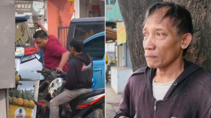 MOTOR OJOL DIRUSAK -- Seorang sopir mobil Alphard memukuli motor ojol dengan batu di Pesanggrahan, Jakarta Selatan, Selasa (18/8/2026).