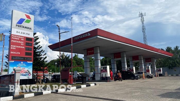 Foto Ilustrasi SPBU di Bacang, Kota Pangkalpinang, Selasa (5/5/2026)