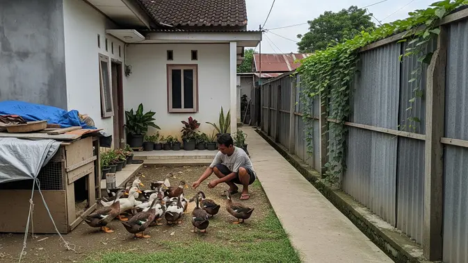 Cara Merawat Kandang Bebek agar Sehat dan Produktif Bertelur. AI Generated
