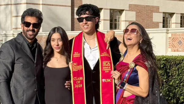 Mini Mathur and Kabir Khan with their son Vivaan and daughter Sairah
