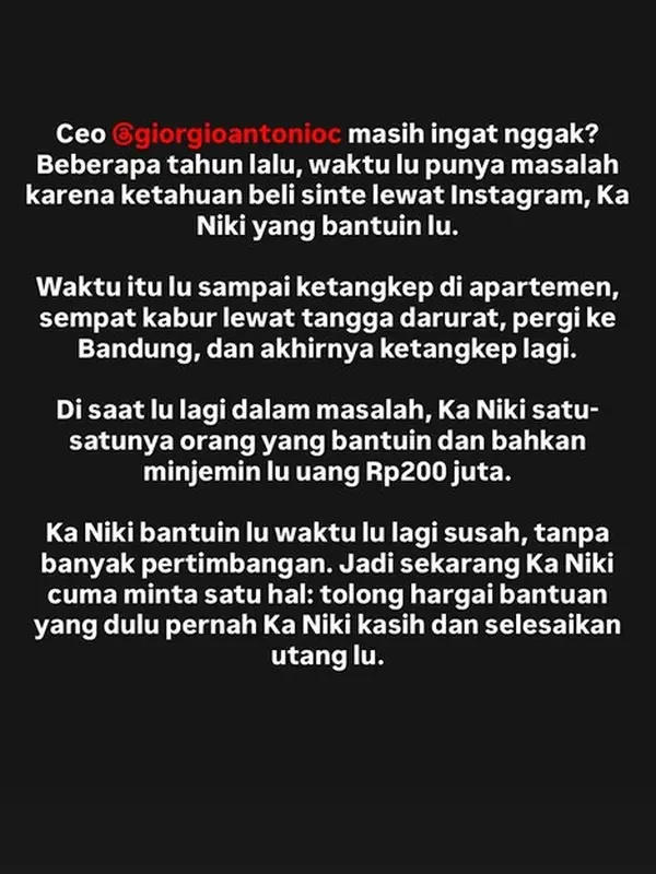 Postingan admin Nikita Mirzani di Instagram © instagram.com/nikitamirzanimawardi_172