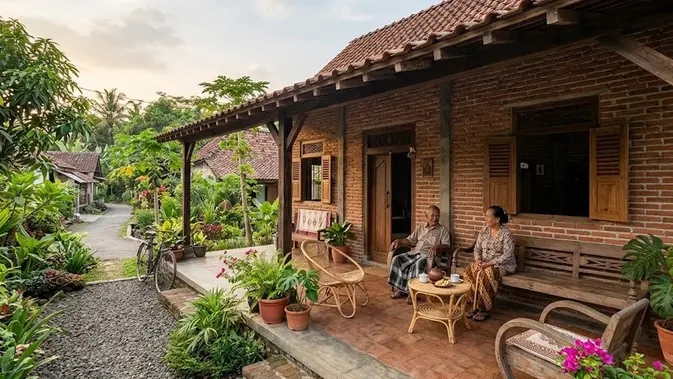 Rumah Bata Ekspos Gaya Kampung (AI Generated) Rumah Bata Ekspos Gaya Kampung (AI Generated)
