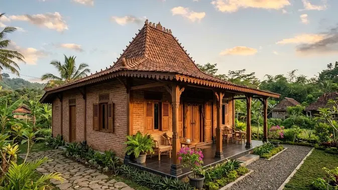 Rumah Bata Ekspos Gaya Kampung (AI Generated) Rumah Bata Ekspos Gaya Kampung (AI Generated)