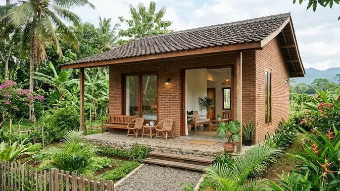 Rumah Bata Ekspos Gaya Kampung (AI Generated) Rumah Bata Ekspos Gaya Kampung (AI Generated)