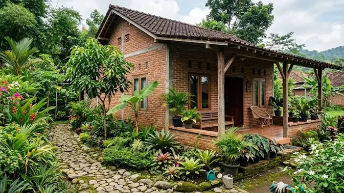 Rumah Bata Ekspos Gaya Kampung (AI Generated) Rumah Bata Ekspos Gaya Kampung (AI Generated)