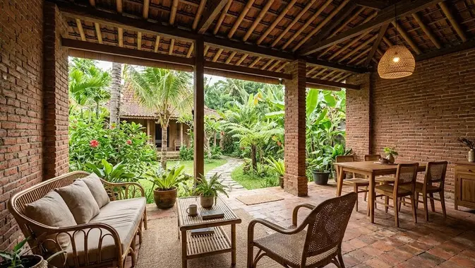 Rumah Bata Ekspos Gaya Kampung (AI Generated) Rumah Bata Ekspos Gaya Kampung (AI Generated)
