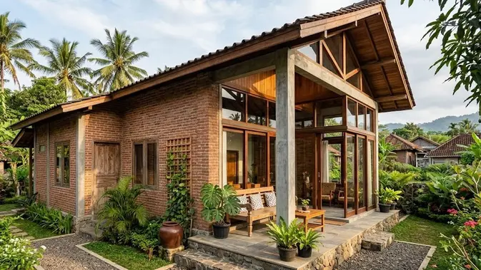Rumah Bata Ekspos Gaya Kampung (AI Generated) Rumah Bata Ekspos Gaya Kampung (AI Generated)
