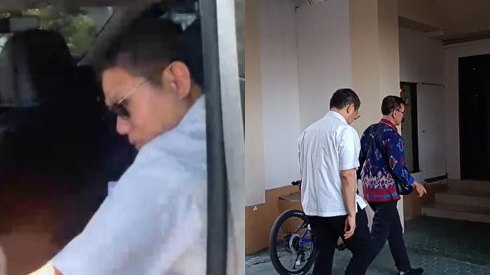 KASUS KORUPSI -- Kolase foto Hamka Hendra Noer seusai diperiksa Kejati Gorontalo pada Senin (3/8/2026). Hamka kini berstatus tersangka kasus dugaan korupsi command center video wall di Dinas Kominfo Provinsi Gorontalo. (Sumber Foto: TribunGorontalo.com/ Jefry Potabuga)