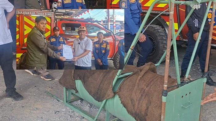 BERUANG MADU- Serah terima tangkapan beruang madu oleh Satpol PP dan Damkar Kabupaten Tanahbumbu kepada BKSDA Kalsel,  Jumat (21/8/2026) .