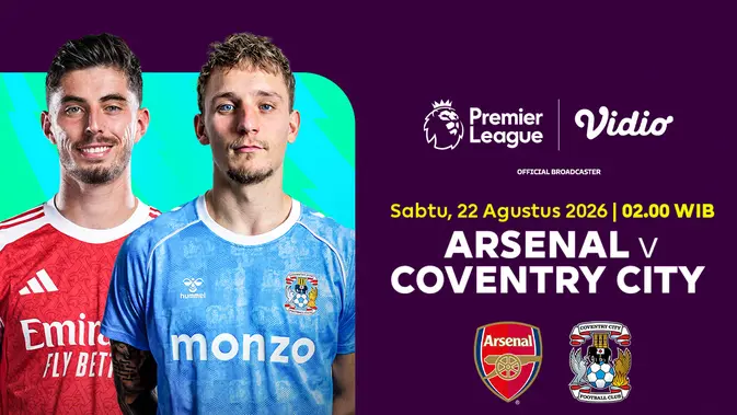 Nonton Arsenal vs Coventry City di Vidio. (doc. vidio)