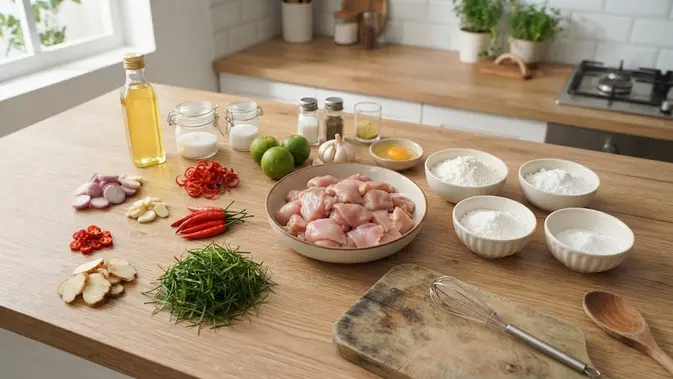 Resep Ayam Crispy Daun Jeruk Resep Ayam Crispy Daun Jeruk. (AI Generated)