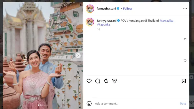 Fanny Ghasani dan suaminya (instagram.com/fannyghassani)