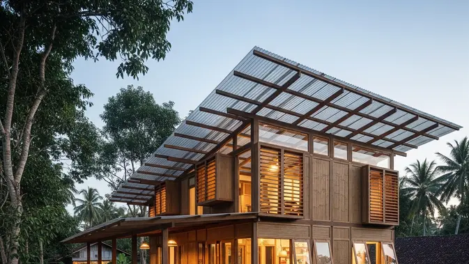 Desain Rumah Sederhana 3 Kamar di Kampung. (AI Generated)
