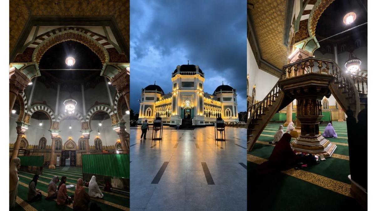 MASJID RAYA AL-MASHUN - main ke Medan makin berkesan di Masjid Raya Al-Mashun. kagumi arsitektur megah dan nilai sejarah masjid yang menjadi ikon budaya Sumatera Utara.