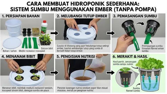 Cara Membuat Hidroponik Sederhana Tanpa Pompa. (AI Generated)