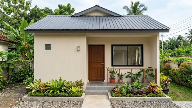 Rumah Minimalis Satu Lantai, Desain Rumah dengan Biaya 30 Juta yang Paling Aman. (Gambar: AI Generated)