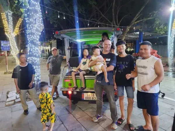 Marcel Lennartz, 55, was surprised to be allowed to hold a local child in the Mekong Delta in 2022. Photo provided by Lennartz