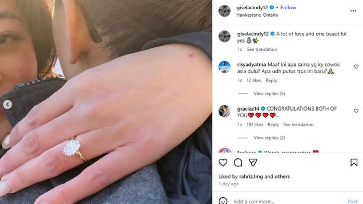 PERNIKAHAN ARTIS - Gisela Cindy membagikan momen yang menunjukkan bahwa dirinya dilamar oleh sang kekasih.
