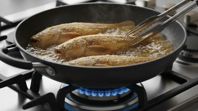 Trik Menggoreng Ikan Lele (Foto: AI Generated)